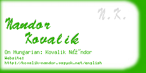 nandor kovalik business card